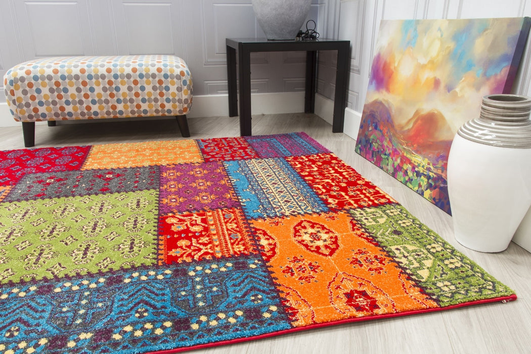 Multicoloured Patchwork Rug