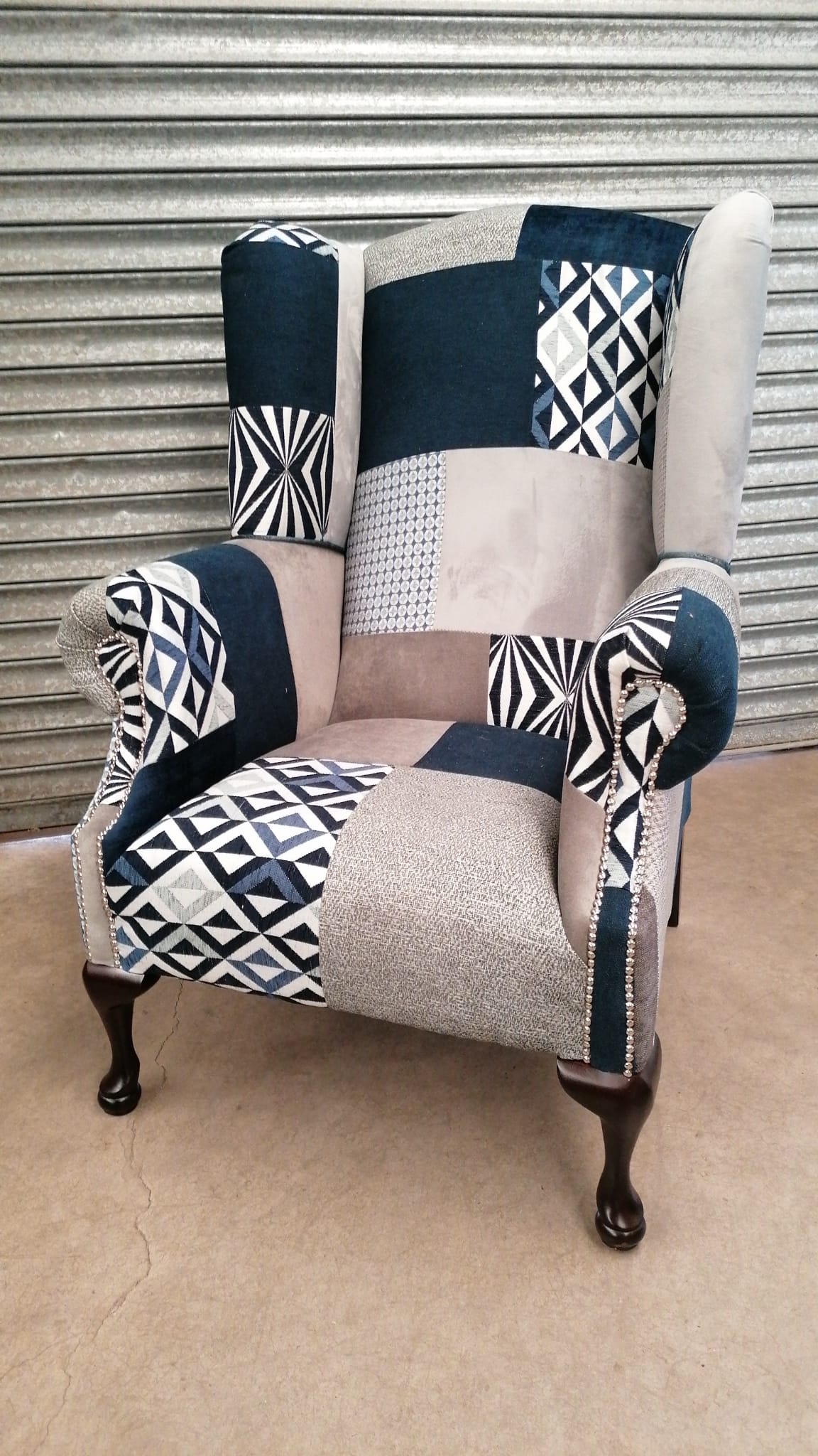 Queen anne patchwork discount chair