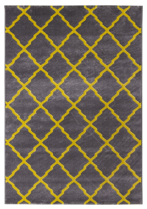 Yellow Grey Quattro Geometric Rug - Toscana