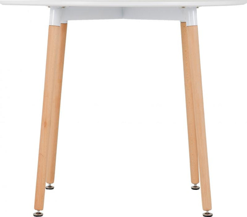 Lindon Dining Table in White/Natural Oak