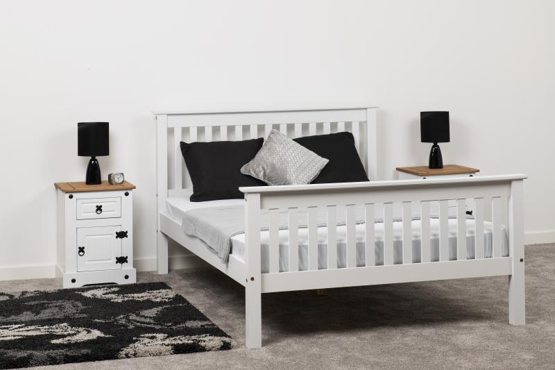Monaco 5' Bed High Foot End  in White