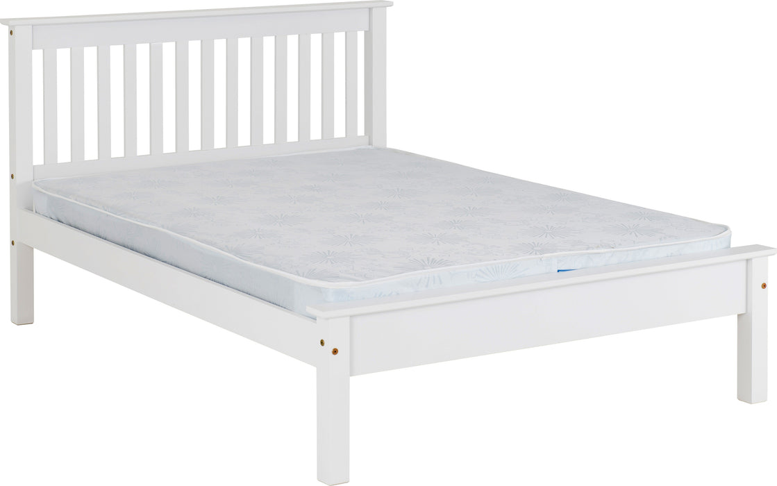 Monaco 4'6" Bed Low Foot End in White