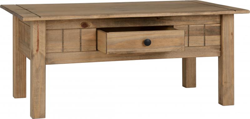 Panama 1 Drawer Coffee Table in Natural Wax