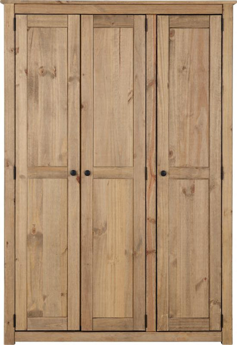 Panama 3 Door Wardrobe in Natural Wax