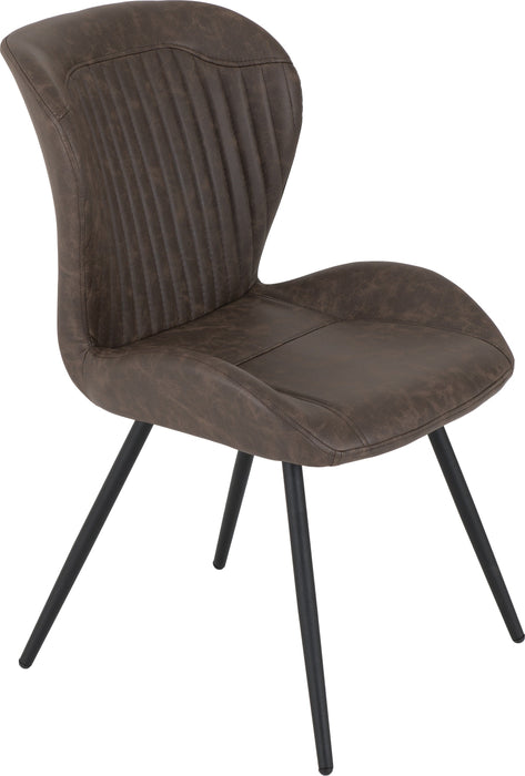 Quebec Chair in Brown Faux Leather (Pair)