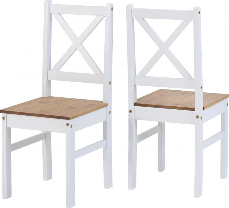 Salvador 1+4 Tile Top Dining Set in White/Distressed Waxed Pine