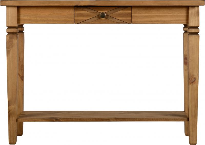 Salvador Tile Top Console Table in Distressed Waxed Pine