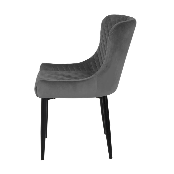 Talia Dining Chair in Velvet - Grey