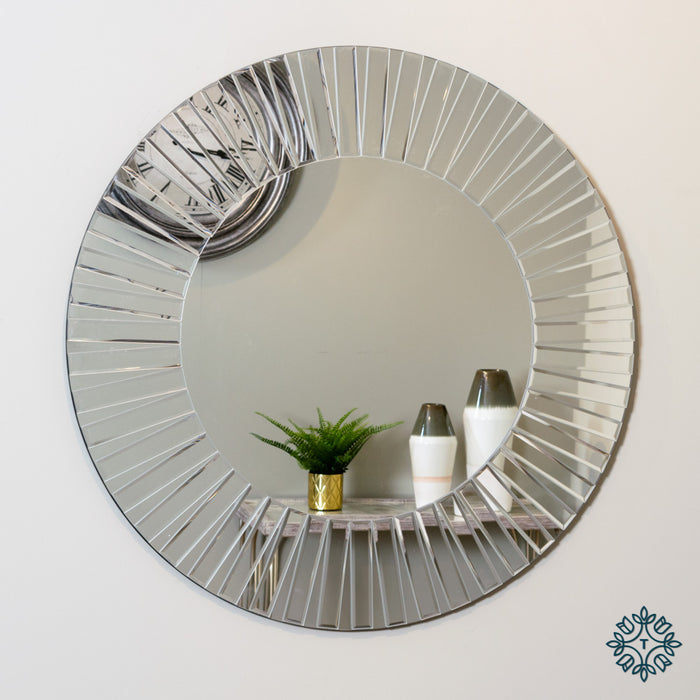 Alexandra contemporary wall mirror round 80cm