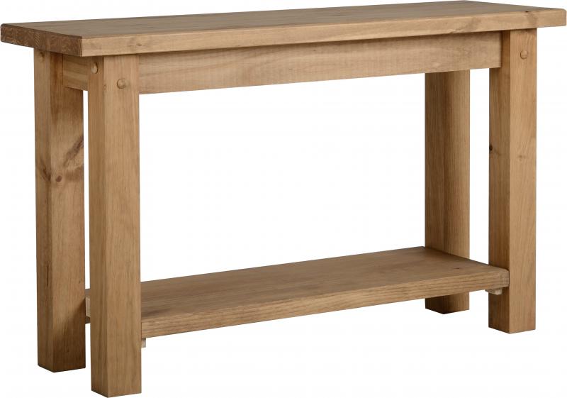 Tortilla Console Table in Distressed Waxed Pine