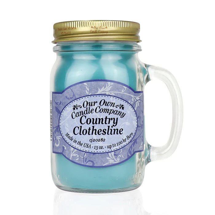 Country Clothesline Mason Candle