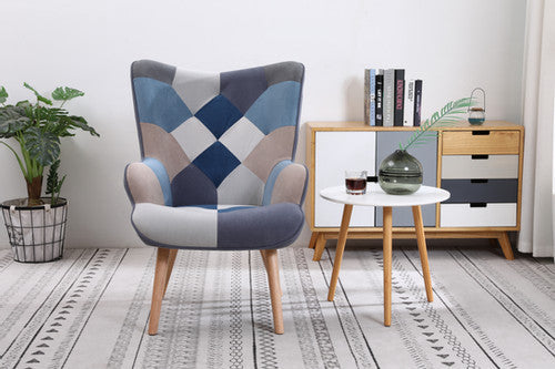 Taylor Patchwork Chair - Blue