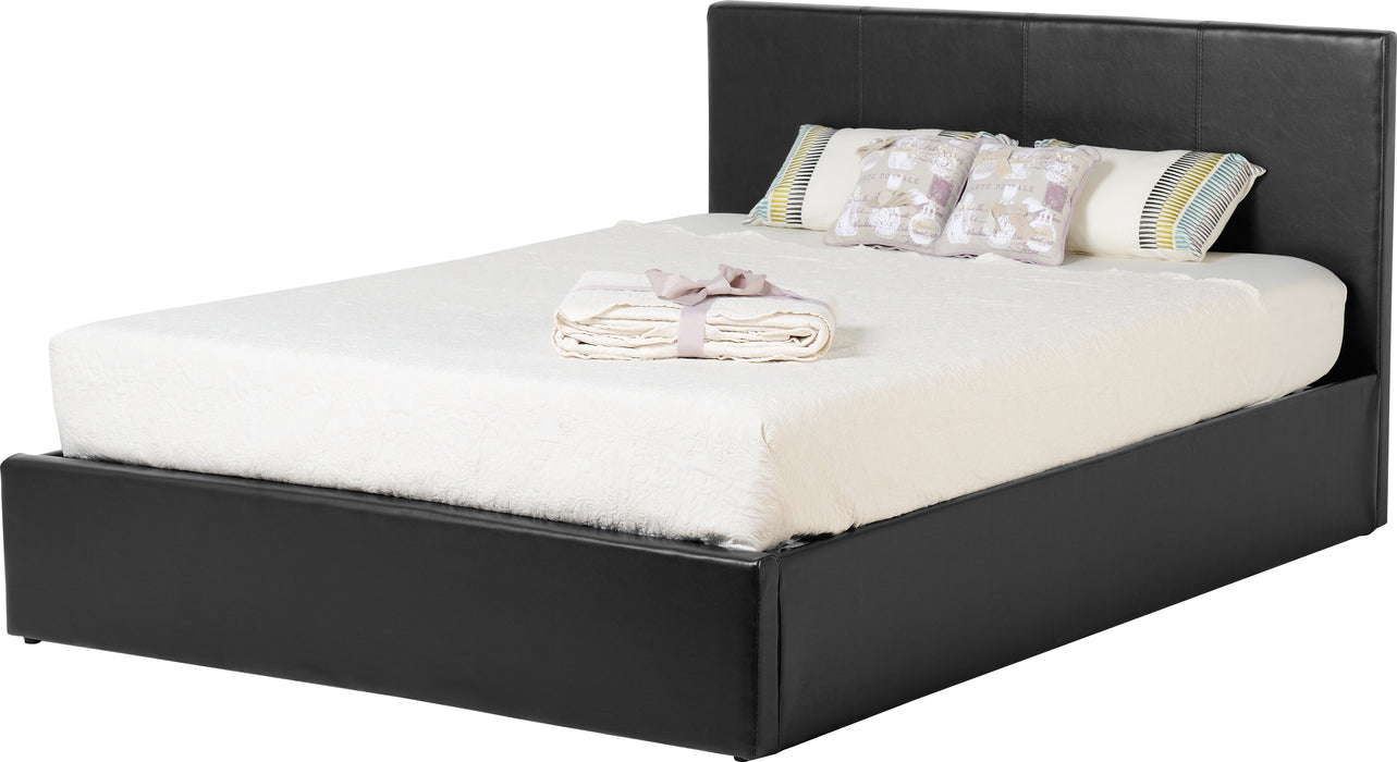 Waverley 5' Storage Bed in Black Faux Leather