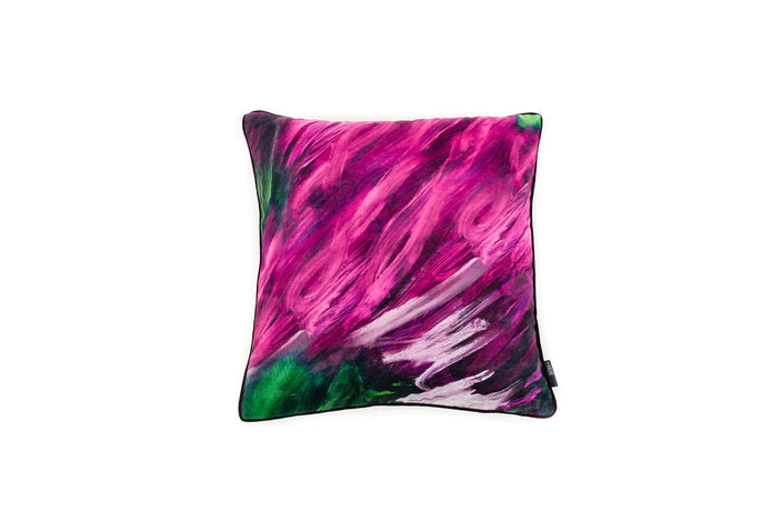 Chenille Fantasy Print Purple Cushion