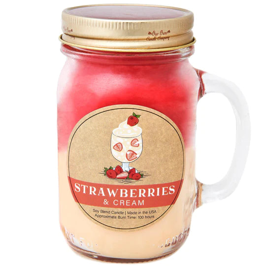 Strawberries and Cream Mason Candle